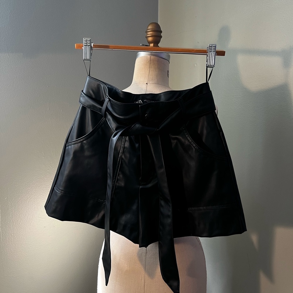 Zara Faux Leather Shorts